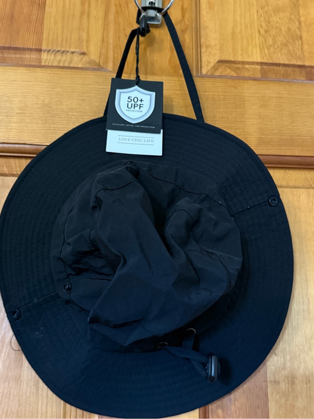Black UPF50+ Sun Hat - Women's Wide Brim